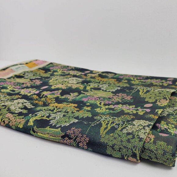 N/A Other - Vtg 100% Silk Brocade Jacquard Fabric By Yard